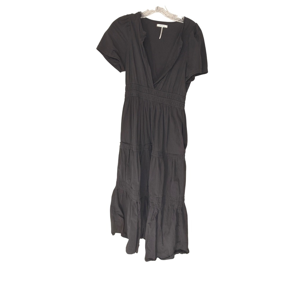 StitchDrop‎ Dress Women's Black Maxi Tiered Broomstick Cottage Milkmaid Small